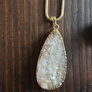 White and red crystal necklace